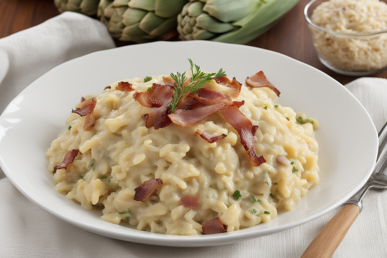 artichoke-risotto-with-bacon-and-cheese-cooking-kitchen